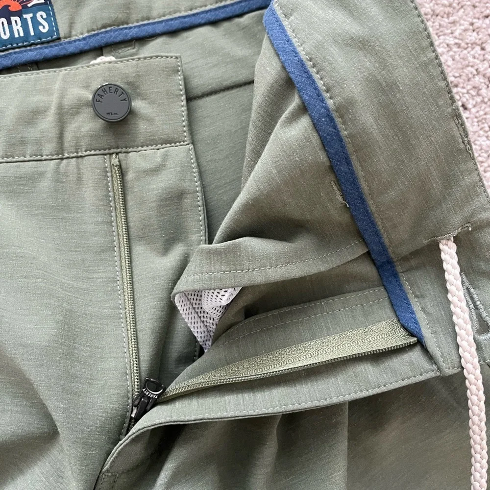 Faherty Men’s All Day Belt Loop Shorts Size 31 Olive Casual Summer Shorts